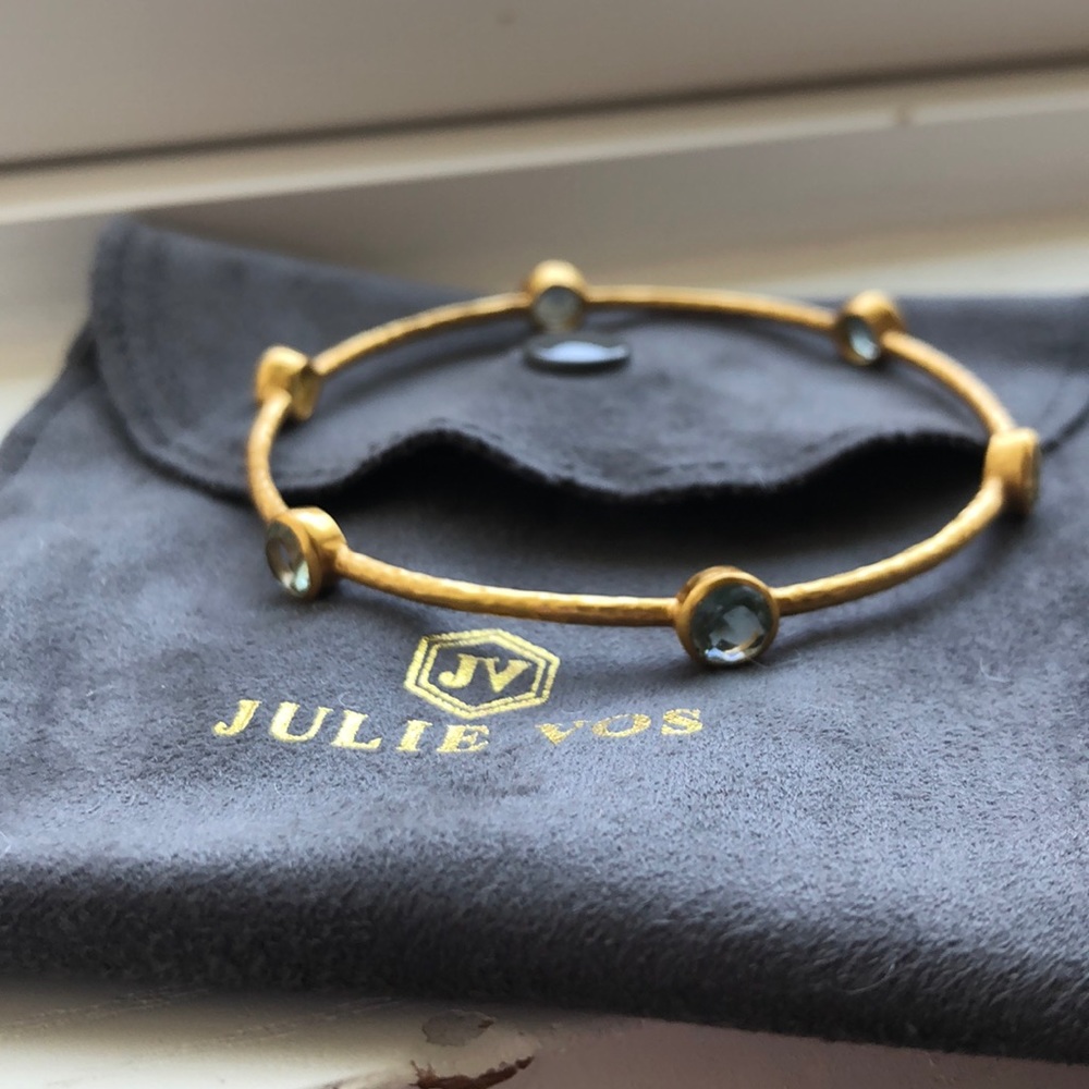 Milano Luxe Bangle (Iridescent Chalcedony Blue)